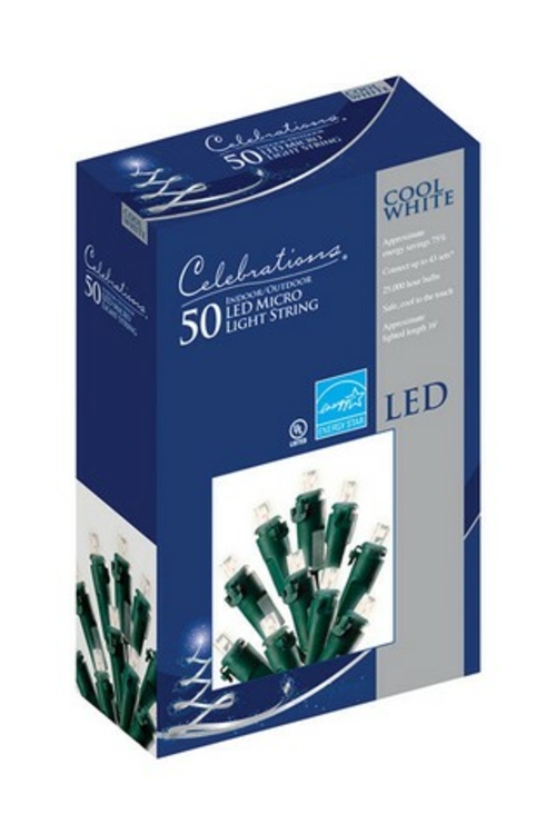 Celebrations 47619-71 50 Count LED Warm White Micro Light Set