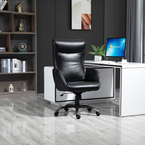 Vinsetto Office Chair Breathable Faux Leather High-Back Rocker Swivel