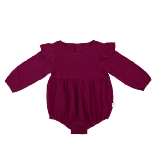 Babies Solid Button Long Sleeve Bodysuit Newborn