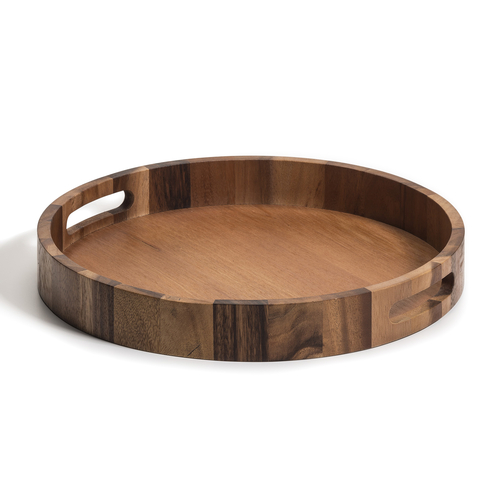 Acacia Wood Round Serving Tray -15"