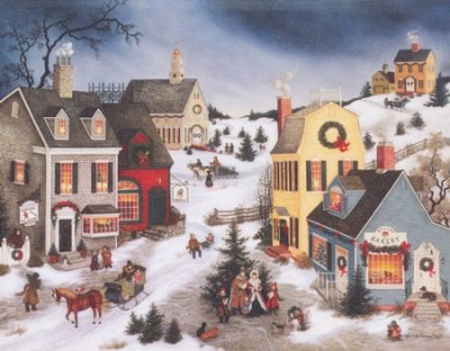 Perfect Timing 69227 Card-Boxed-Caroling in The Village - Box of 18