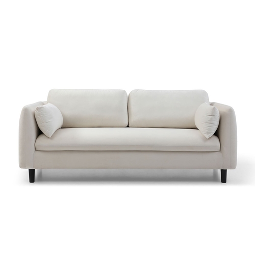 Pillowed Back Cushions and Rounded Arms, Durable Modern Upholstered