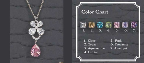 Ivy Lane Design 56-2251/CLR Silver Flower Chain With Clear Drop Pendan