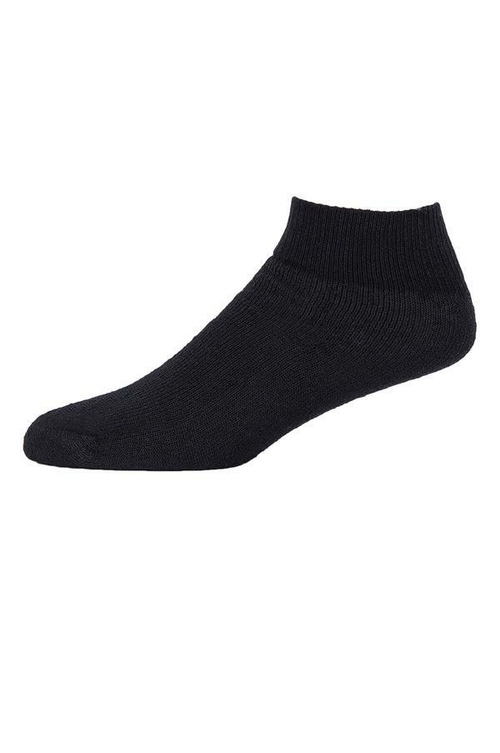 Stretch Knit Ankle Quarter Socks - Black, 9-11