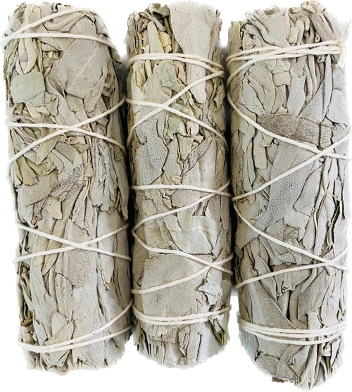 Bholi Sage Plus White Sage Sticks Pack of 3 Sage Smudge Kit 4'' Long