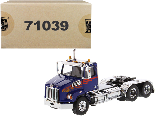 Western Star 4700 SB Tandem Day Cab Tractor Blue 1/50 Diecast Model by