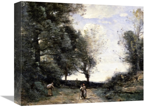16 in. Along the Path Art Print - Jean-Baptiste-Camille Corot