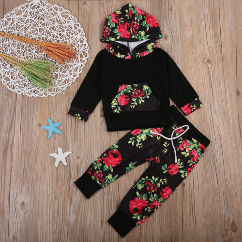 2017 New Baby Boys Girls Outfits Flower Clothes