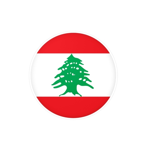 Autocollant rond Drapeau du Liban en plusieurs tailles