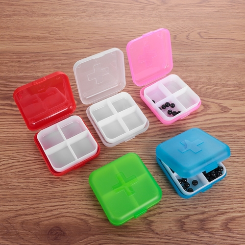 2019 NEW 4 Slot Plastic Small Portable Pill Case