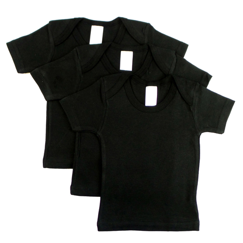 Bambini 0550BL3-18-24 Short Sleeve Lap Shirt, Black - Size 18 to 2