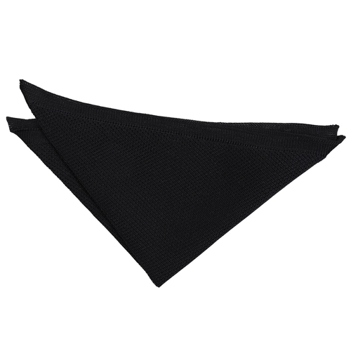 Plain Knitted Handkerchief - Black