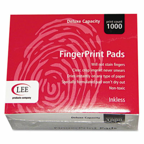 LEE 03127 Inkless Fingerprint Pad- 2-1/4w x 1-3/4d- Black- 23/dz