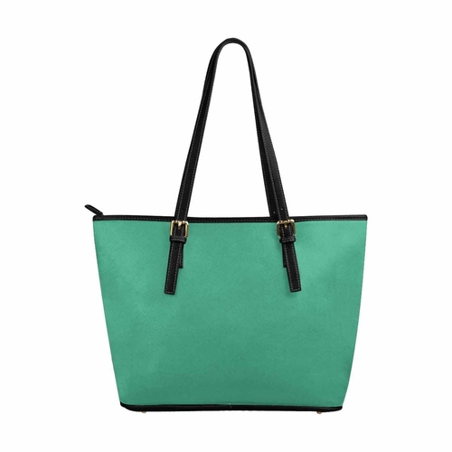 Large Leather Tote Shoulder Bag - Spearmint Green