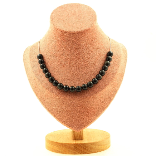 Black obsidian 8 mm 20 beads necklace.