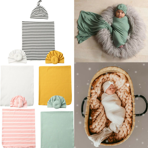 2pc Newborn Baby Boy Girls Blankets Cocoon Swaddle