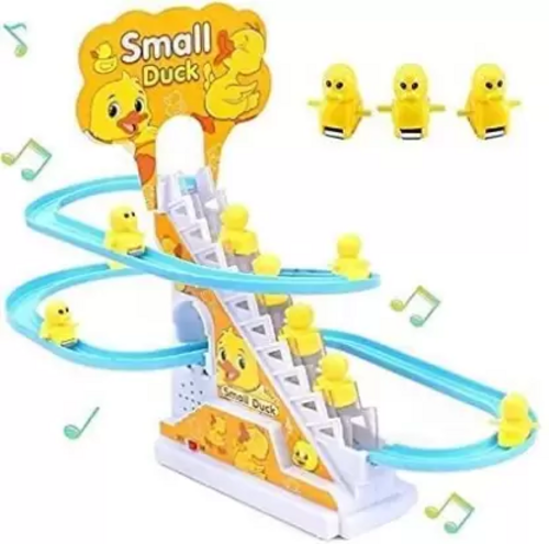 Ducks Climbing Toy Set Duck Roller Coaster with Flashing Lights &