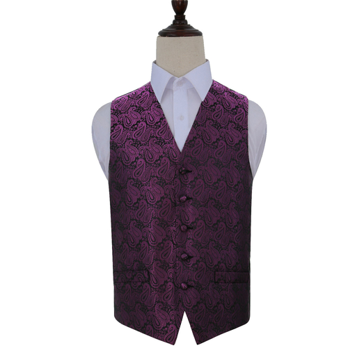 Paisley Waistcoat - Purple, 50'