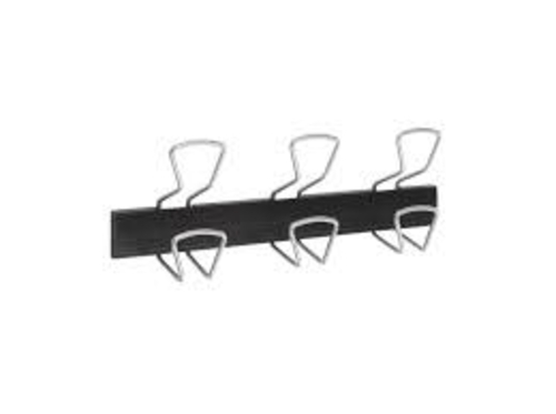 Alba PMPRO3M Modern Wall & Door Mounted Coat Hanger in Black with 3 Si