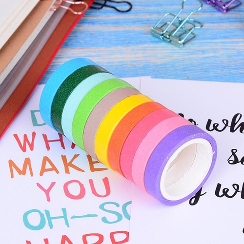 40Pcs/Pack Rainbow Colors Sticky Paper Roll Tape