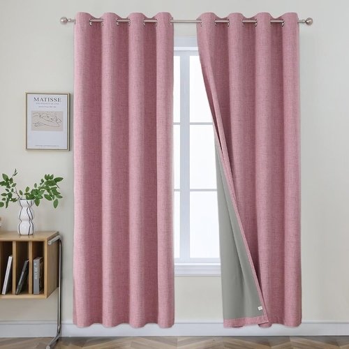 Blackout Curtains Length 2 Panels Set (SIZE-84x52inch)