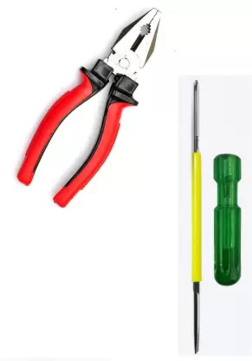 Hand Power Tool Screwdriver 2In1 And 8" Plier Hand Tool Kit (2 Tools)