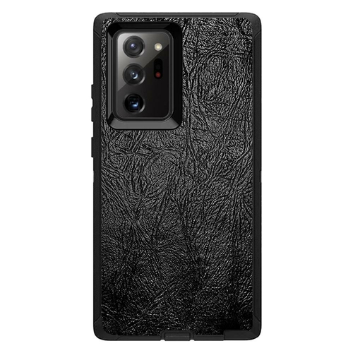 MightySkins OTDSAGNO20UL-Black Leather Skin for Otterbox Defender for 