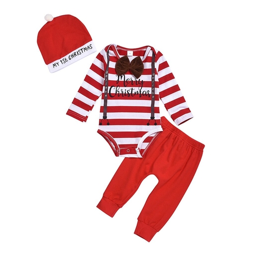 Infant Baby Boys Girls Clothes Set 3PCs Christmas