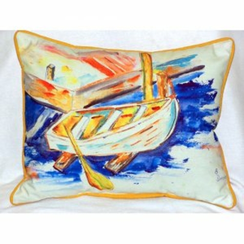 Betsy Drake ZP140 Betsys Row Boat Indoor & Outdoor Throw Pillow- 20 x 