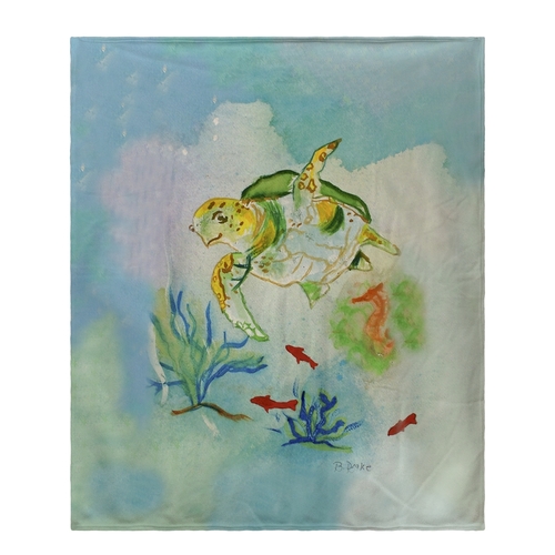 Betsy Drake BK098 Sea Turtle Fleece Throw