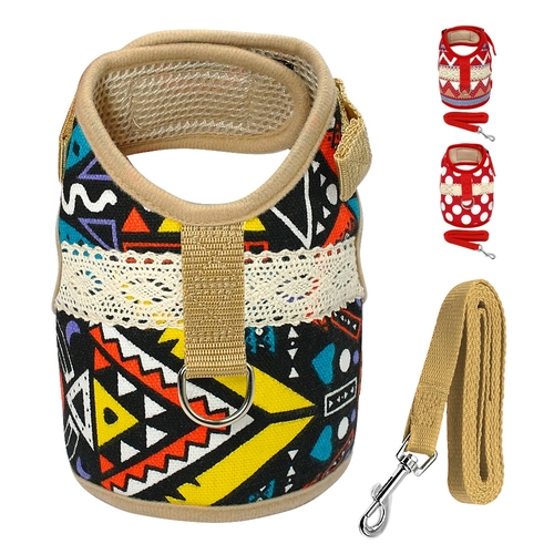 Durale Dog Cat Vest Harness Leash Set Breathable