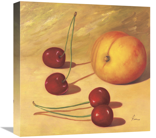 Global Gallery GCS-112929-1818-142 18 x 18 in. Cherries & A Peach Art 