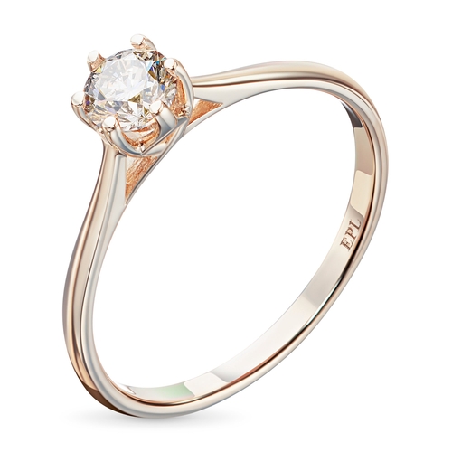 14K Rose Gold Ring with 1 Round-Cut Lab-Created Diamond 0.54 CT.TW