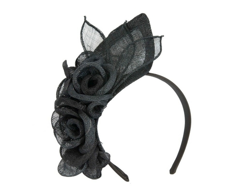 Large black sinamay  flower fascinator