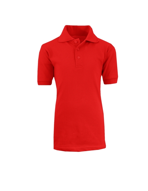 Red Boys School Uniform Polo Shirt, Red - Size 8 - 36 Per Pack - C