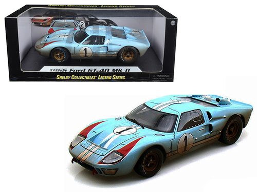 1966 Ford GT-40 MK II #1 Light Blue Miles - Hulme Le Mans (Dirty