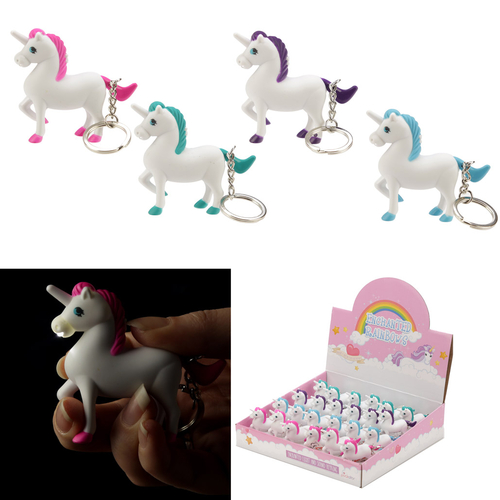 Novelty LED Keyring - Rainbow Unicorn