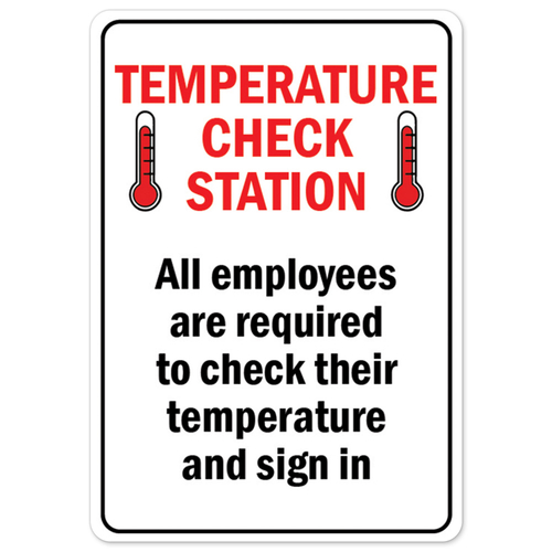 SignMission OS-NS-D-35-25472 Covid-19 Notice Sign - Temperature Check 