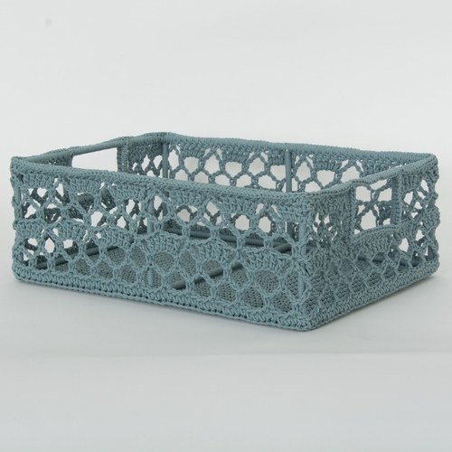 Heritage Lace MC-1120SS Mode Crochet Basket, Sea Spray - 12 x 9 x 