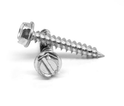 No.10-16 x 0.38 Slotted Hex Washer Head Type B Sheet Metal Screw, 