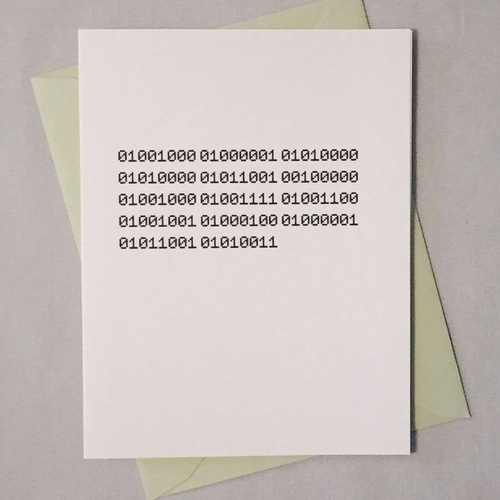 Happy Holidays Binary Code Card