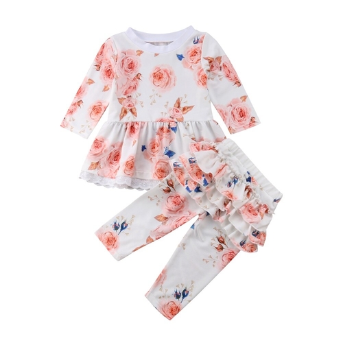 Baby Floral Layered Clothes Outfits Babies Girl