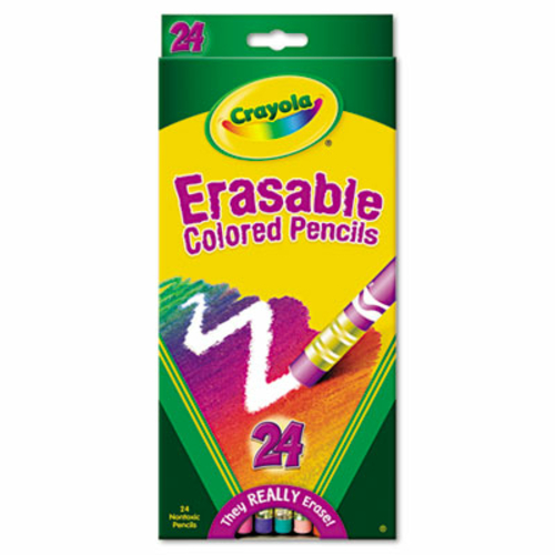 Binney & Smith 682424 Erasable Colored Woodcase Pencils  3.3 mm  24 As
