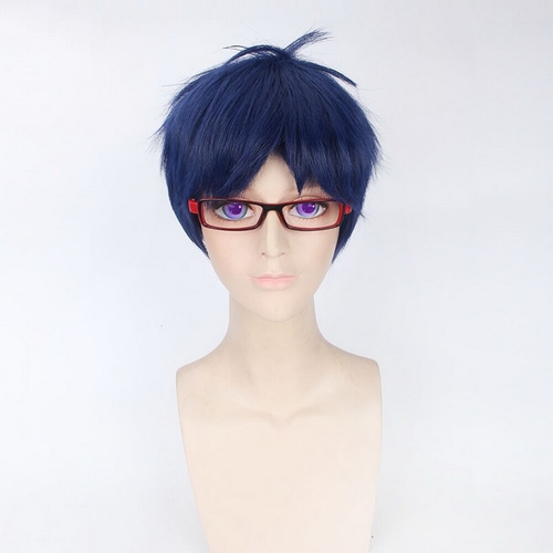 25cm Anime Free! Ryugazaki Rei Short Blue Wig