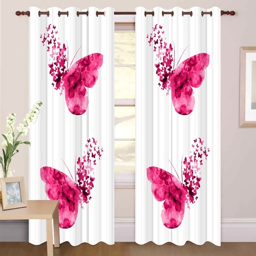 3D Butterflies Digital Printed Polyester Fabric Curtains for Living