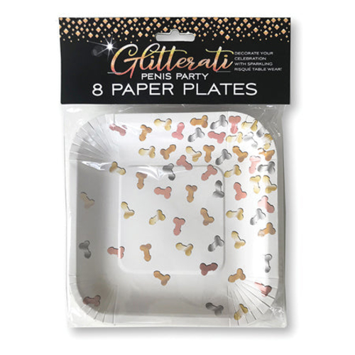 Glitterati Penis Party Paper Plates 8-Pack