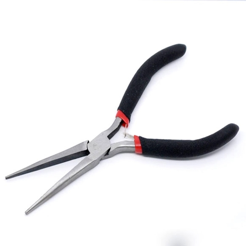 Black Handle Long Nose Pliers For Cutting Clamping