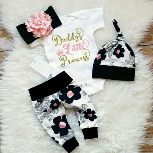 Emmababy 4PCS Infant Children Kid Baby Girls Tops