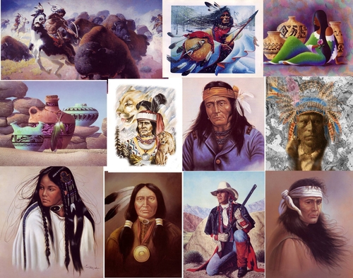 NATIVE INDIAN ART PAINTING COLLAGE Mouse Pad