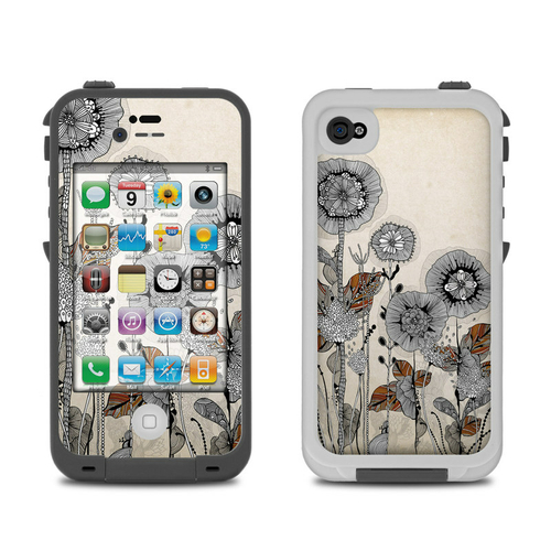 DecalGirl LCI4-FFLOWER Lifeproof iPhone 4 Case Skin - Four Flowers
